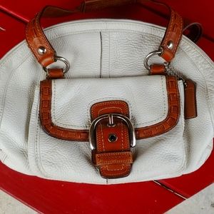 Vintage? White and brown leather coach purse